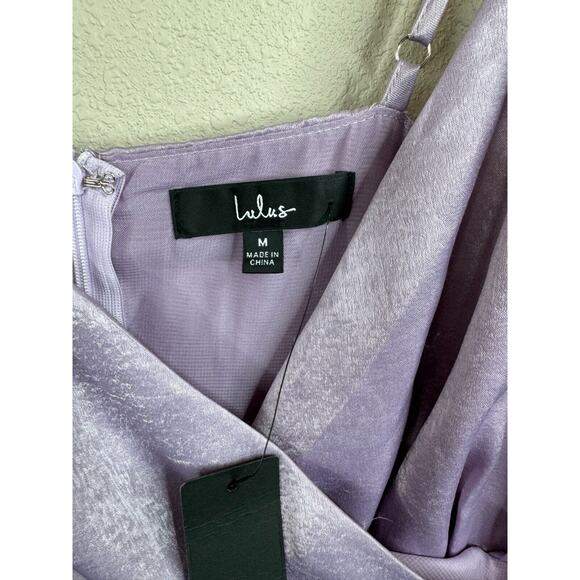 Lulus Women Wrap Maxi‎ Dress Side Slit Sleeveless Lavender Size M NWT - Picture 4 of 7